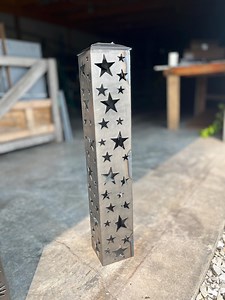 Garden Column W/solar Lighted Top -garden Pillar - Patriotic Star Pattern / Metal Decor / Outdoor Decor / Lighted Column / Yard Luminary - Etsy