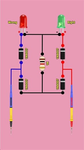 LED Polarity tester circuit #diy #electronics #shorts