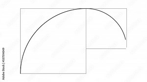2d flat animation of golden ratio Fibonacci sequence golden number on a white background