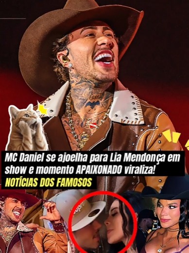 #Nublê 🚨 TÍTULO: MC Daniel se ajoelha para Lia Mendonça em show e momento APAIXONADO viraliza! 💍 Momento romântico 😳 Público em choque 🔥 Casal apaixonado Gente… MC Daniel simplesmente PAROU o show em Goiânia com uma cena digna de filme romântico! 😳💥 Durante a apresentação, o cantor surpreendeu Lia Mendonça na frente de TODO o público e fez um gesto que deixou os fãs completamente emocionados. MC Daniel se ajoelhou aos pés da influenciadora no meio do show e arrancou gritos, aplausos e MUIT