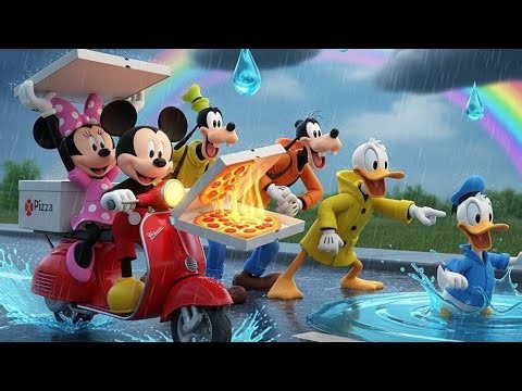 Mickey Mouse & Friends on the Crazy Rainy Pizza Delivery Ride 🍕🌧️ | Fun 3D Cartoon for Kids