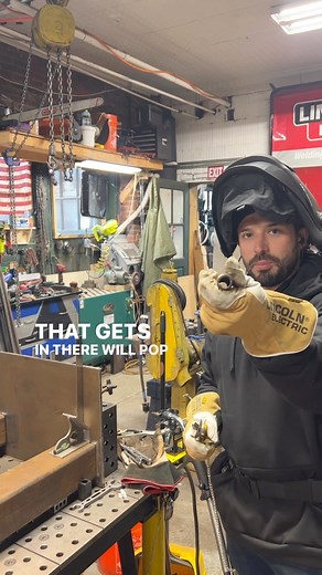 Keep your nose (cone) clean! Happy welding month! Here’s my tip of the week! Use your mig pliers to get slag and spatter out of your nose cone fast and easily. If the front of the nose cone gets clogged up enough it’ll actually block the flow of shielding gas to your weld and ruin your day! Mig pliers are designed to deal with that slag using the tips! Try it out! Also note the space suit, this is the @lincolnelectric PAPR welding hood and respirator. When welding smokey stuff like dual shield I