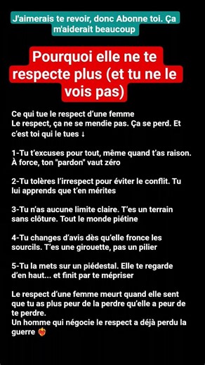 Pourquoi elle ne te respecte plus (et tu ne la vois pas)
