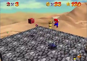 Mario 64 Walkthrough (All Stars) - Shifting Sand Land: Free Flying For 8 Red Coins