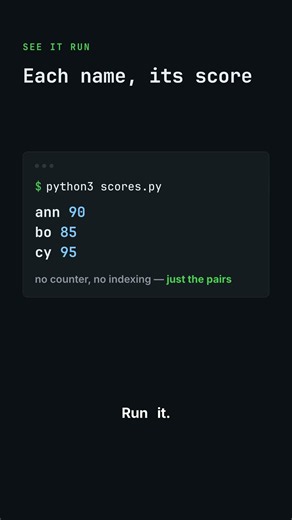 Python zip: walk two lists together, no index