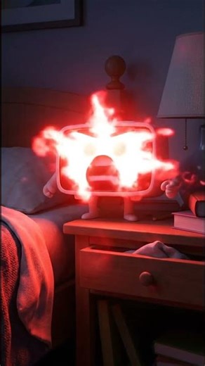 Angry Alarm Clock with Red Eyes 😈⏰ | Creepy Cute ASMR Animation #funny #video #asmr #animation