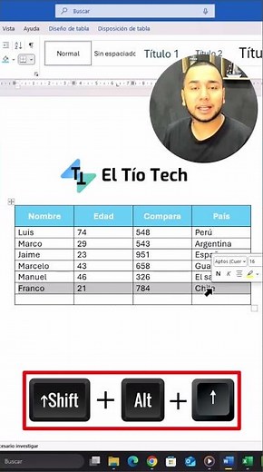 Mueve Filas en Word con Solo Dos Teclas