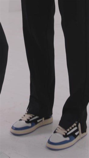 Stylish Cobalt Reptors Paired with Split Pants