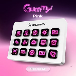 Stream Deck Icons | Gummy! - Pink | Streaming Assets | Elgato | Twitch | Youtube | Productivity | OBS - Etsy