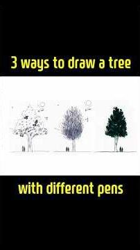 #drawingtutorial _ #drawing a tree with a pen. #howtodraw #pendrawing
