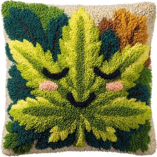 Leaves Latch Hook Pillow Kit: DIY Crochet Cushion, 17x17 Inch - Etsy