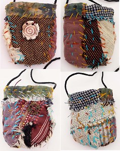 Reversible Pouch Patchwork Stitched Necklace, 4 in 1 - Etsy