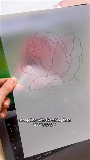Struggling with sketching? Tracing paper is your solution #beginnerarttips #watercoloring #sketch
