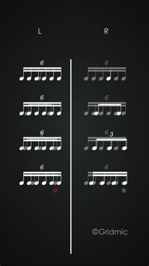 Gridmic - Rhythm Reading | 2 Rhythms - Use Both Hands 🎶 #rhythm #sightreading #musician #musiclesson #musiceducation #musicchallenge #drummer | Instagram