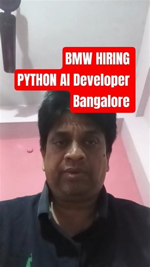 BMW Hiring Junior Python AI Engineer Job Bengaluru | PyTorch | FastAPI | 2 year Experience