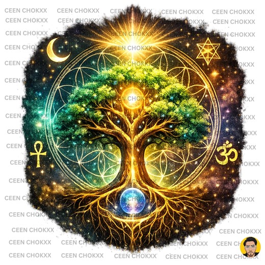 Tree of Life Sacred Geometry PNG | Spiritual Wall Art | Mystical Tree Design | Meditation Artwork | Printable Digital Download - Etsy
