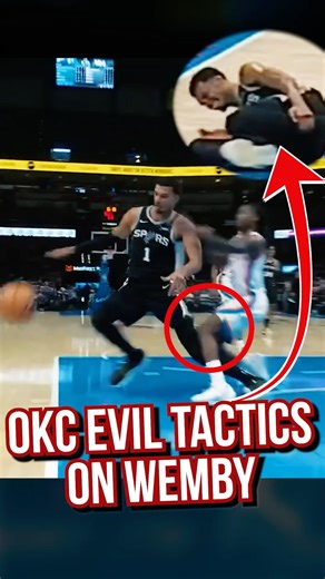 How OKC attacked Wemby’s knee 🤮😳 #shorts #nba #victorwembanyama