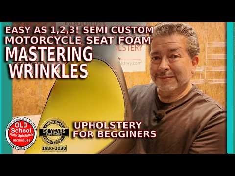 Learn Upholstery Here! | Mastering Wrinkles Easy Old School Chopper Seat Upholstery