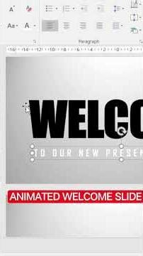 4. How to create an animated Welcome slide #powerpoint #power #ppt #powerpoint2019 #passoapasso