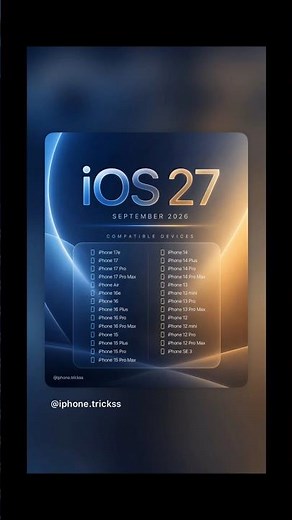 iOS 27 Supported iPhones – Full Compatibility List! #iOS27 #iPhone #Apple #iOS27Update