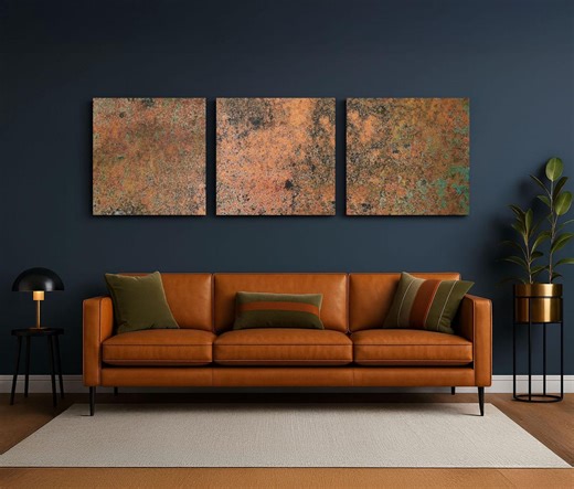 Real Copper Wall Art – 3 Panel Metal Artwork – Mystic Copper Nebula – Abstract Patina Decor – Handcrafted Statement Piece - Etsy