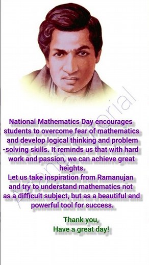 Speech on National Mathematics Day/Speech on Maths Day/Speech on national mathematics day l