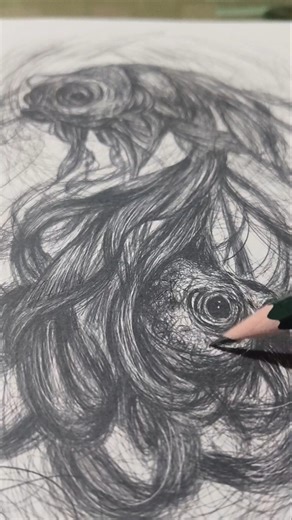 Pencil Drawing of a Fighter Fish's ❤️🥰 #pencildrawing #sketch #art #shorts