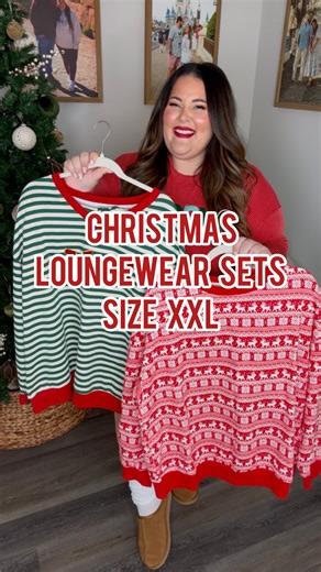 Comment SHOP for the details on these curvy friendly Christmas loungewear sets! 🎄✨❤️ SO COMFY and the perfect cutie festive vibes!! 🥰 I’m in the XXL in all of these! | Leah Ryder