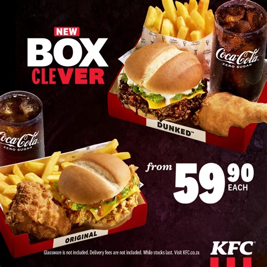 278K views · 334 reactions | If smart choices mean a great deal to you, enjoy a Crunch burger, Original recipe chicken, small chips and a drink from only R59.90. Now that’s how you Box Clever. T&C apply | KFC | Facebook