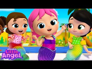 My First Mermaid Swimming Lesson 💖 Jill's Playtime | Little Angel Kids Songs & Nursery Rhymes