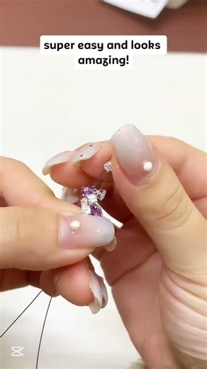 Cute Beaded Bracelet Making | Purple Water-Drop Mermaid Tail Charm Bracelet, handmade Rhinestone