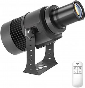 60W GOBO Projector Custom Logo Led Light HD Image for Business Indoor Outdoor Ip67 Waterproof Rotating Advertising Projection Light for Floor Wedding (Black)