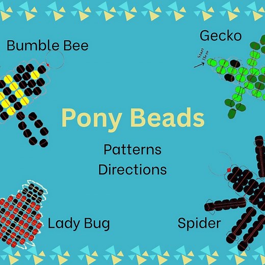 Pony Bead Animal Patterns: Bumble Bee, Gecko, Lady Bug, Spider (PDF Download) - Etsy