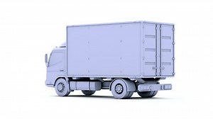 Circling Over the 3d Postal Truck, Circling Around Express, Fast Delivery, 3d Delivery Truck Icon, Transporting Service