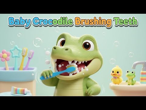 Baby Crocodile Brushing Teeth – Nursery Rhyme, Toddler Learning, Healthy Habits, and Fun Dental Care