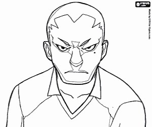 Kevin, Inazuma Eleven's player coloring page printable game