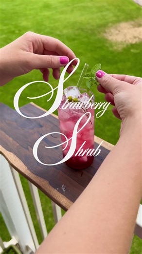 Shrub Season!!! 🌼🍓🥂 1 1/2 c fruit of choice 1/2 c sugar 1/2 c apple cider vinegar • combine fruit and sugar and let sit on the counter for about 3 days, shaking every so often • strain and add vinegar • add to any cocktail or mocktail for a tangy twist! #strawberryshrub #mocktails #summersips #drinktok