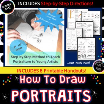 Value Shaded Portraits! Drawing Lesson Middle School Visual Arts High School Art