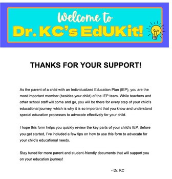 IEP at-a-glance: Parent Edition (Google Doc)