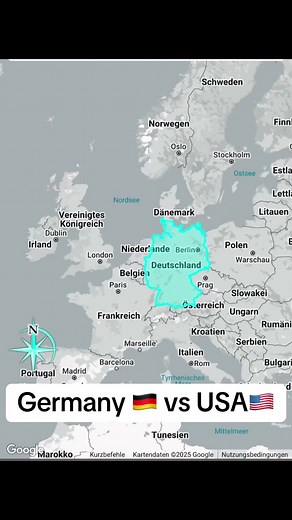 Germany vs USA: True Size Comparison of Countries