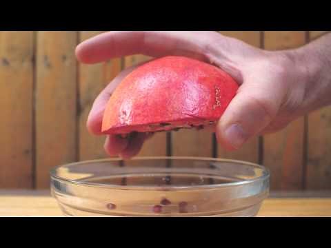 Deseed a pomegranate in 10 Seconds using a wooden spoon