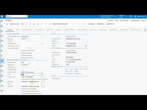 Acumatica Project Accounting - Project Setup