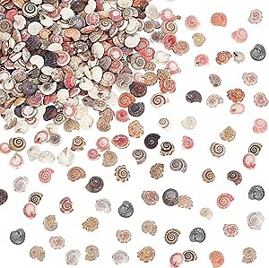 PH PandaHall Tiny Sea Shells, 190g Colorful Spiral Ocean Beach Seashells No Hole Small Turbo Shell Craft Shell Charms Mini Shells for Resin Crafts Party Wedding Home Decor Vase Filler Fish Tank