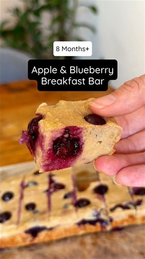 8+ Months Apple & Blueberry Breakfast Bars 🍎🫐 Easy Baby Breakfast 👩‍🍳 BLW Recipe