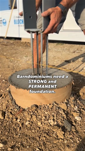 Paul Marshall • MR Post Frame on Instagram: "Comment MWPC- Your barndominium should be built to last forever. Thats why we use @midwest_pc for our post frame residential builds: 1. Wet set brackets over concrete pier footings for the structure and porches (bracket in the video) 2. Dry set brackets on a continuous foundation wall and garage door openings 3. Perma-columns for decks and if concrete is difficult to get to a rural location #mrpostframe #barndominium #postframe #ad"