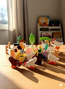 Wooden Farm Animal Toy Set: Educational Montessori Waldorf Play (30pcs) Big Set - Etsy