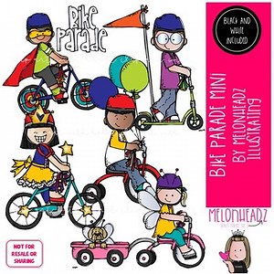 Bike Parade clip art, bicycle clip art Mini