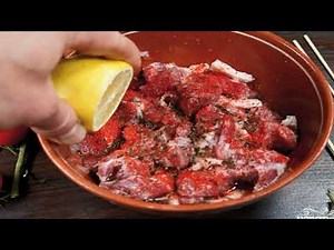 Pork shish kebab in the oven
