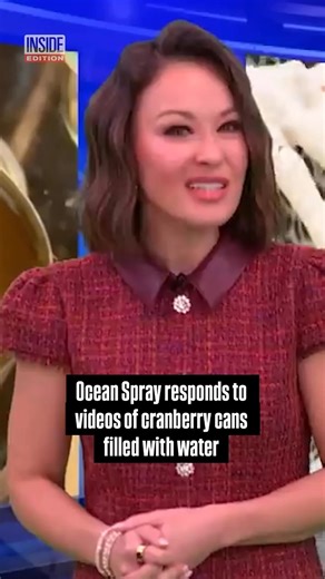 Some families across the country were shocked this past Thanksgiving when they opened a can of Ocean Spray cranberry sauce to find just water in it. Inside Edition spoke with Sandra Kelly, who hosted 15 guests for Thanksgiving at her home in Michigan. She says cranberry sauce is important to her meal and not having it was disappointing. Ocean Spray says, "We're looking into how this may have happened. We've reached out to the folks who shared these videos to learn more and make it right." | Insi