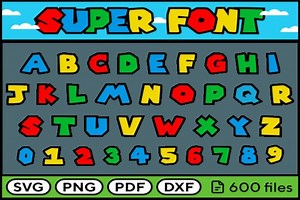 Super Font | Alphabet | Super Mario Inspired Font | Supertext | Super Mario Inspired Text | Download Font | Digital Font | Digitaldownload - Etsy